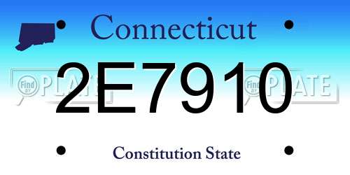 2E7910 Connecticut License Plate
