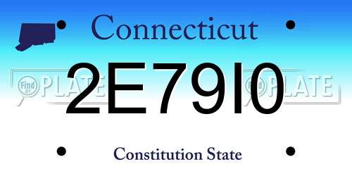 2E79I0 Connecticut License Plate
