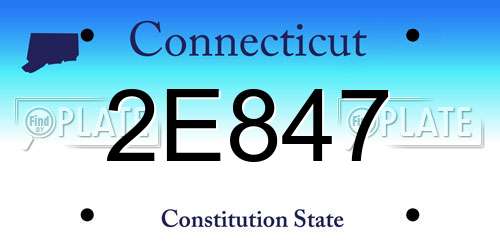 2E847 Connecticut License Plate