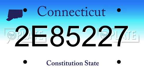 2E85227 Connecticut License Plate