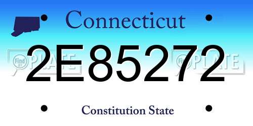 2E85272 Connecticut License Plate