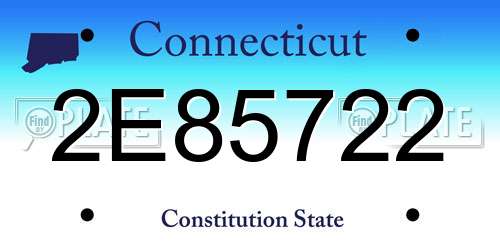 2E85722 Connecticut License Plate