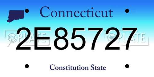 2E85727 Connecticut License Plate