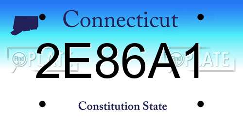 2E86A1 Connecticut License Plate