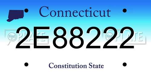 2E88222 Connecticut License Plate