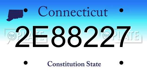 2E88227 Connecticut License Plate