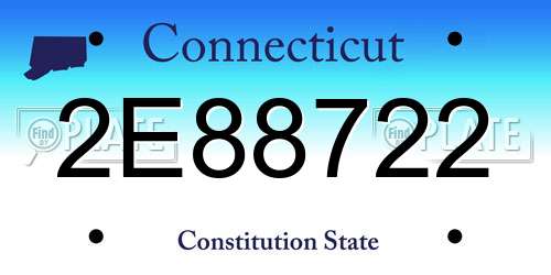 2E88722 Connecticut License Plate