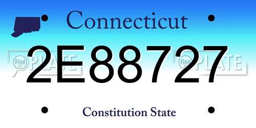 2E88727 Connecticut License Plate