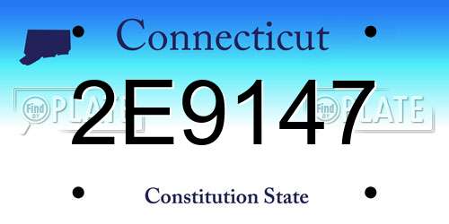 2E9147 Connecticut License Plate