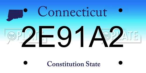 2E91A2 Connecticut License Plate