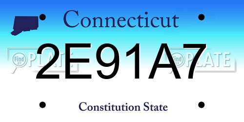 2E91A7 Connecticut License Plate