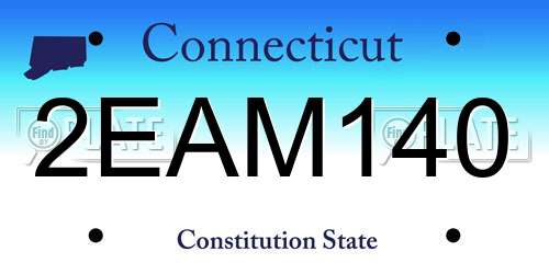 2EAM140 Connecticut License Plate