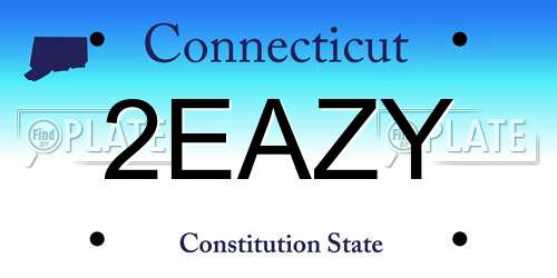 2EAZY Connecticut License Plate