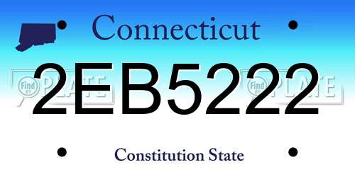 2EB5222 Connecticut License Plate