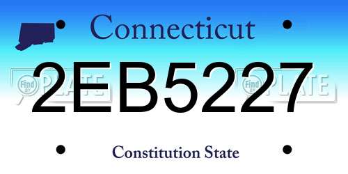2EB5227 Connecticut License Plate