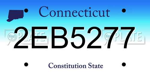 2EB5277 Connecticut License Plate