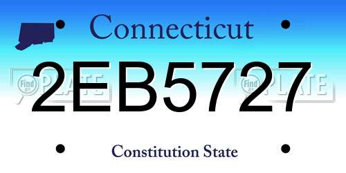 2EB5727 Connecticut License Plate