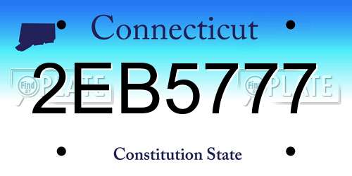 2EB5777 Connecticut License Plate