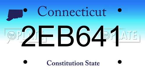 2EB641 Connecticut License Plate