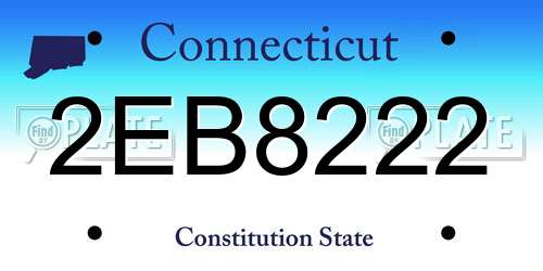 2EB8222 Connecticut License Plate