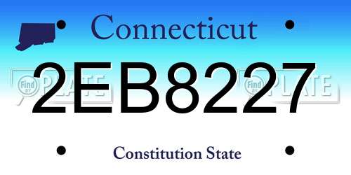 2EB8227 Connecticut License Plate