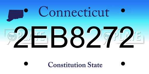 2EB8272 Connecticut License Plate