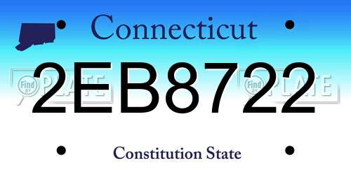 2EB8722 Connecticut License Plate