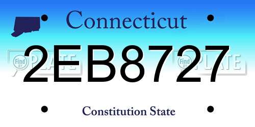 2EB8727 Connecticut License Plate