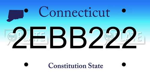 2EBB222 Connecticut License Plate