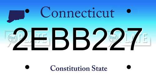 2EBB227 Connecticut License Plate