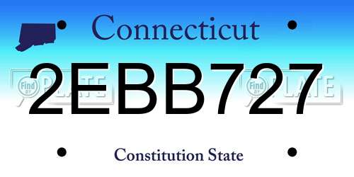 2EBB727 Connecticut License Plate