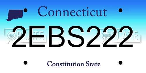 2EBS222 Connecticut License Plate