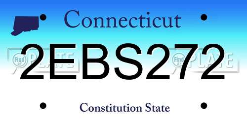 2EBS272 Connecticut License Plate