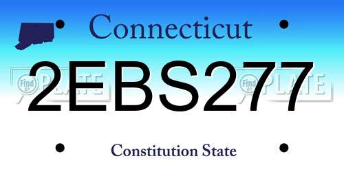 2EBS277 Connecticut License Plate