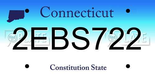 2EBS722 Connecticut License Plate