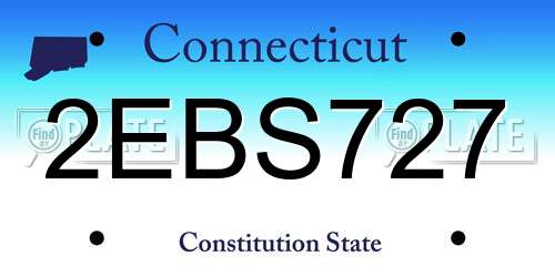 2EBS727 Connecticut License Plate