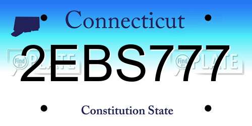 2EBS777 Connecticut License Plate