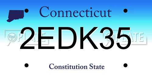 2EDK35 Connecticut License Plate
