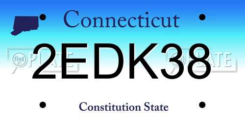 2EDK38 Connecticut License Plate