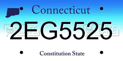 2EG5525 Connecticut License Plate