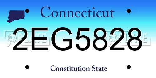 2EG5828 Connecticut License Plate