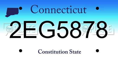 2EG5878 Connecticut License Plate