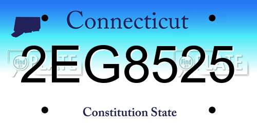 2EG8525 Connecticut License Plate