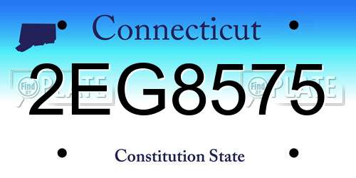 2EG8575 Connecticut License Plate