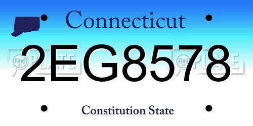 2EG8578 Connecticut License Plate
