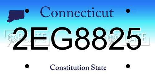 2EG8825 Connecticut License Plate