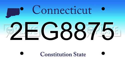 2EG8875 Connecticut License Plate