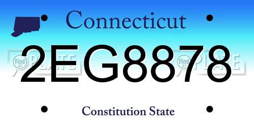 2EG8878 Connecticut License Plate