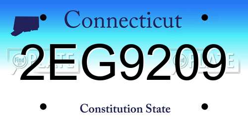 2EG9209 Connecticut License Plate