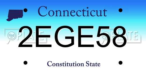 2EGE58 Connecticut License Plate